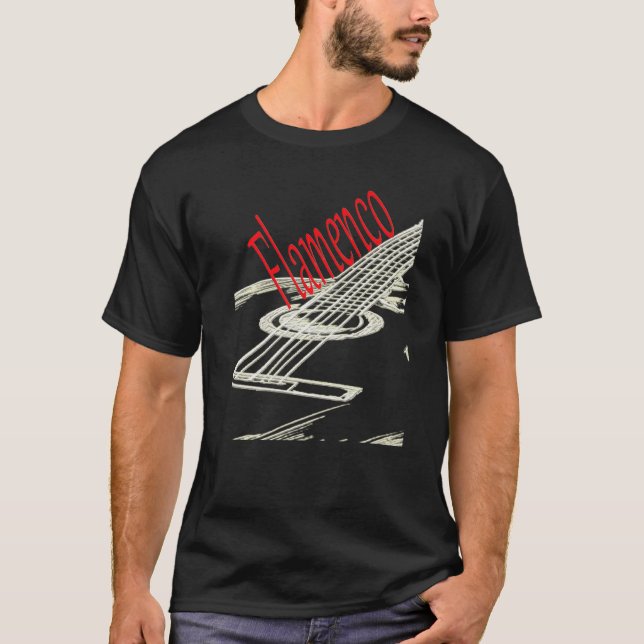 Flamenco Acoustic Guitar Player T-Shirt (Front)