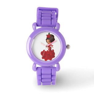 Flamenco cartoon chibi kawaii girl watch