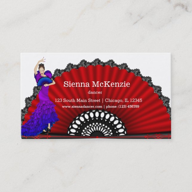 Flamenco dancer business card (Front)