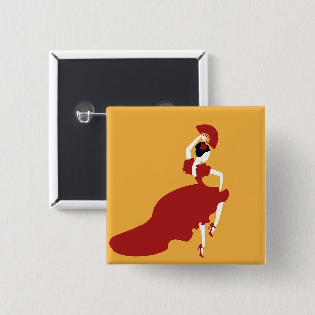 Flamenco Dancer Button (Front & Back)