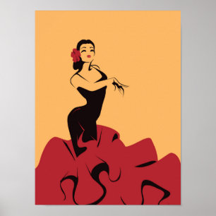 flamenco dancer in a spectacular pose poster