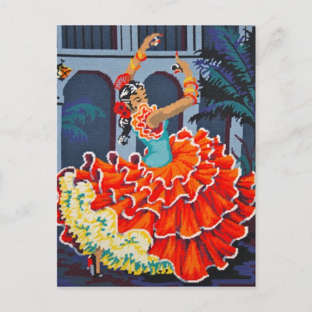 Flamenco Dancer in Colour Postcard (Front)