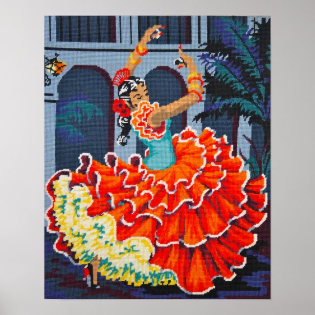 Flamenco Dancer in Colour Poster/Print Poster (Front)