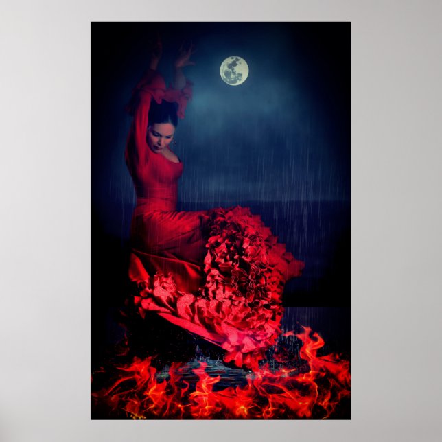 Flamenco Dancer in the fire Poster (Front)
