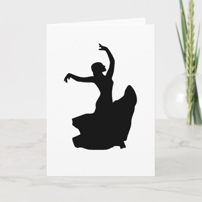 Flamenco Dancer in White Circle Card (Front)