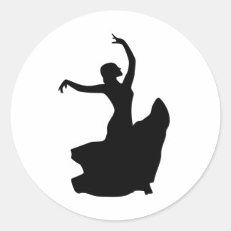 Flamenco Dancer Only Classic Round Sticker