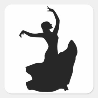 Flamenco Dancer Only Square Sticker