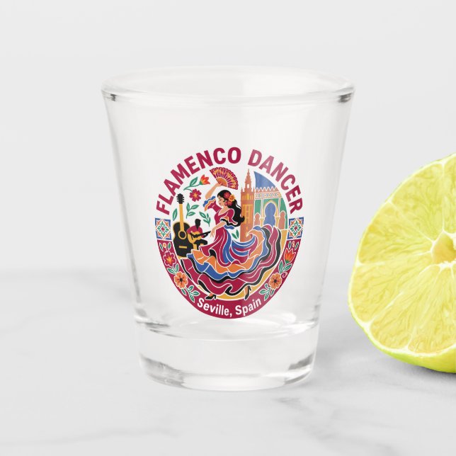 Flamenco Dancer Spain Shot Glass (Front)