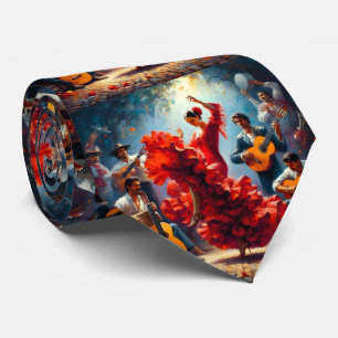 Flamenco Dancer Spanish Music Band  Tie