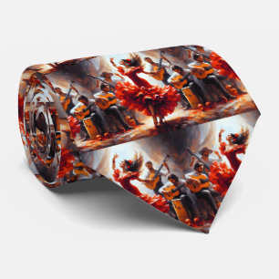 Flamenco Dancer Spanish Music Band Tie