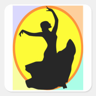Flamenco Dancer Sun Multi Square Sticker