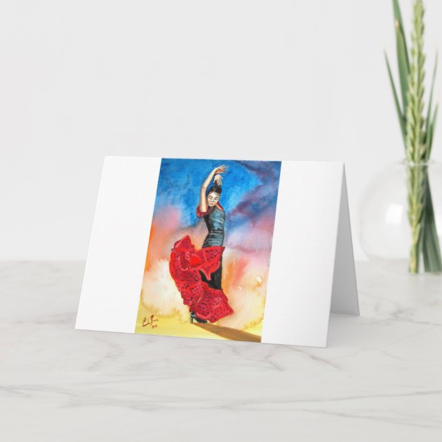 FLAMENCO DANCER watercolor Card (Front)