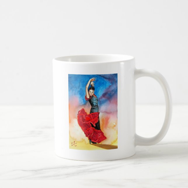 FLAMENCO DANCER watercolour Coffee Mug (Right)