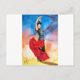 FLAMENCO DANCER watercolour Postcard