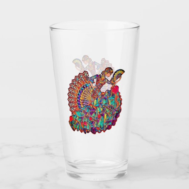 Flamenco  Glass Cup (Front)