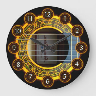 Flamenco guitar by rafi talby large clock
