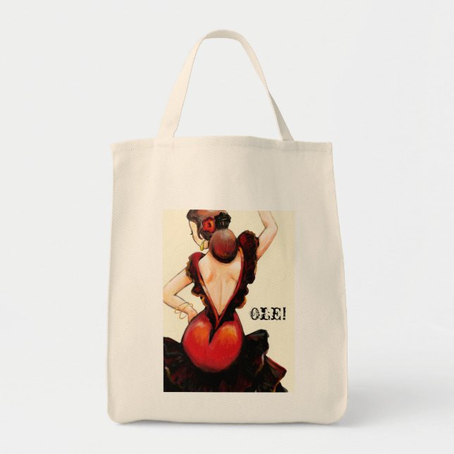 Flamenco reusable shopper tote bag (Front)
