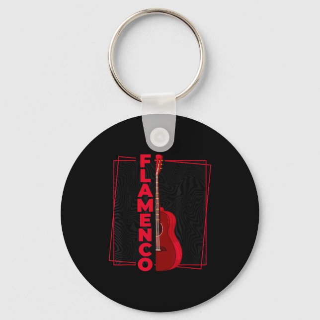 Flamenco _ Spanish Dance Guitar _ Spain Flamenco  Key Ring (Front)