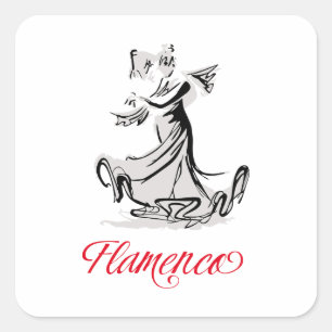 Flamenco Square Sticker