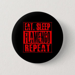 Flamengo Soccer - Camisa Eat Sleep Flamengo Repeat 6 Cm Round Badge