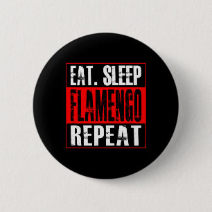 Flamengo Soccer - Camisa Eat Sleep Flamengo Repeat 6 Cm Round Badge