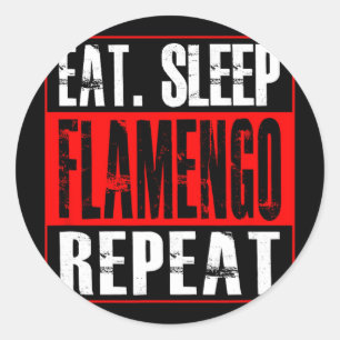 Flamengo Soccer - Camisa Eat Sleep Flamengo Repeat Classic Round Sticker
