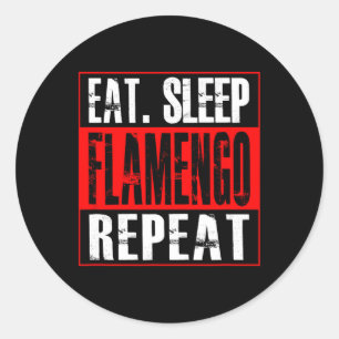 Flamengo Soccer - Camisa Eat Sleep Flamengo Repeat Classic Round Sticker