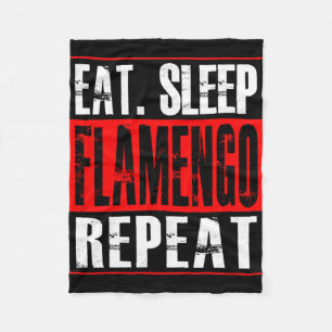 Flamengo Soccer - Camisa Eat Sleep Flamengo Repeat Fleece Blanket
