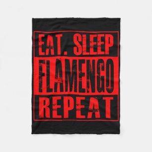 Flamengo Soccer - Camisa Eat Sleep Flamengo Repeat Fleece Blanket