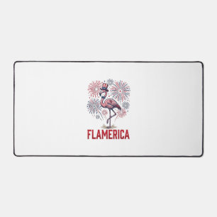 Flamerica Flamingo Patriotic Vintage Shirt Design_ Desk Mat