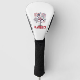 Flamerica Flamingo Patriotic Vintage Shirt Design_ Golf Head Cover