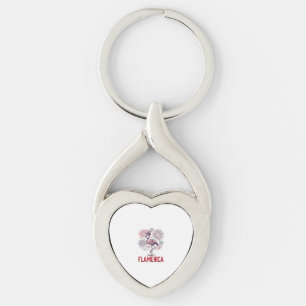 Flamerica Flamingo Patriotic Vintage Shirt Design_ Key Ring