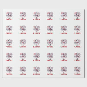 Flamerica Flamingo Patriotic Vintage Shirt Design_ Wrapping Paper