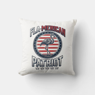 Flamerican Patriot Flamingo Vintage Vector Cushion