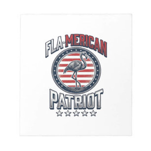 Flamerican Patriot Flamingo Vintage Vector Notepad
