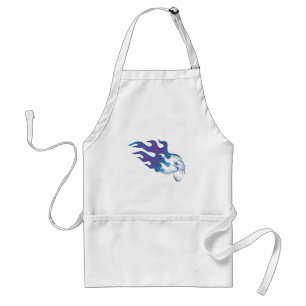 Flames and Fangs Blue Skull Standard Apron