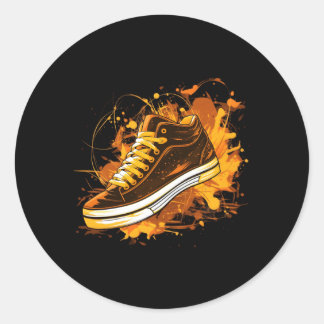 Flames And Fire Sneaker For Shoes Buyer Classic Round Sticker