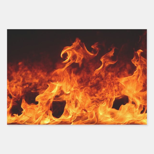 Flames and Fire Wrapping Paper Sheet (Front 2)