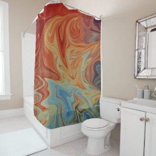 Flames And Water Abstract Design   Best fine art Shower Curtain