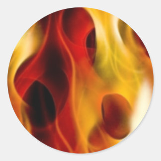 Flames Classic Round Sticker