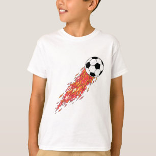 flames fire soccer ball T-Shirt