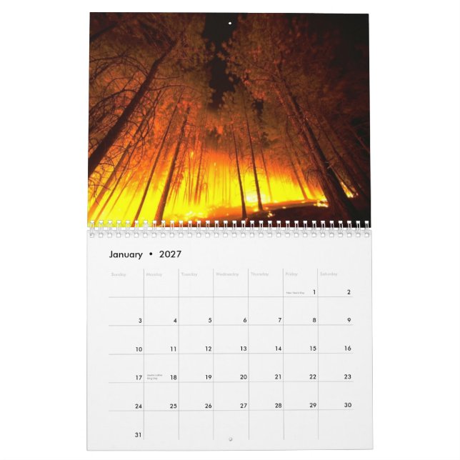 Flames Fire Wall Calendar (Jan 2027)