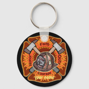Flames Firefighter keychains