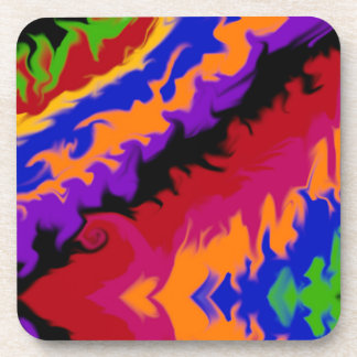 Flames in the Abstract Colours Coaster