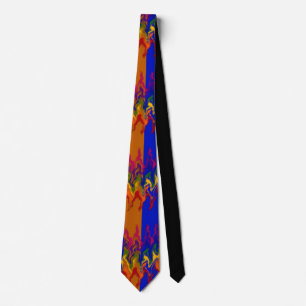 Flames in the Abstract over the Stripes Colours Tie