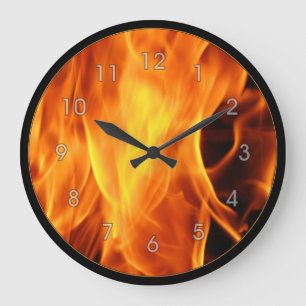 Flames Large Clock