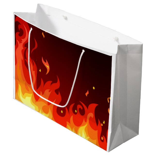 Flames Large Gift Bag (Front Angled)