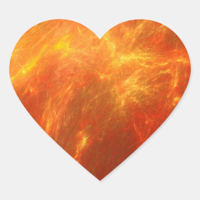 Flames Leap As Raging Fire Burns Out Of Control Heart Sticker (Front)