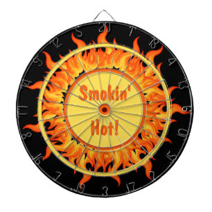 Flames of Fire Black Personalised Dartboard