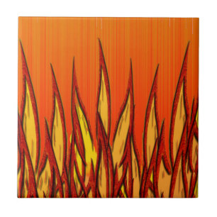 Flames of Fire Ceramic Tile